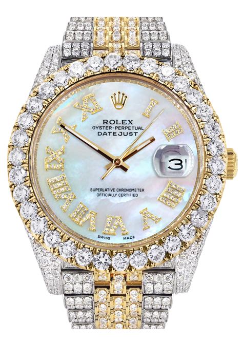 rolex white face diamonds|rolex full diamond watch price.